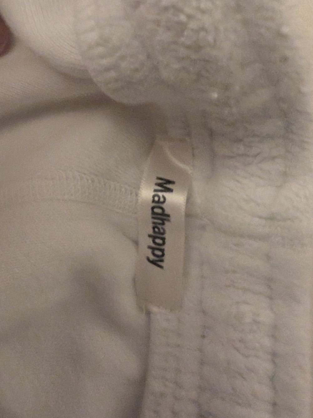 Madhappy White Fleece Sweatpants with Colorful Letter & Heart - Picture 4 of 6